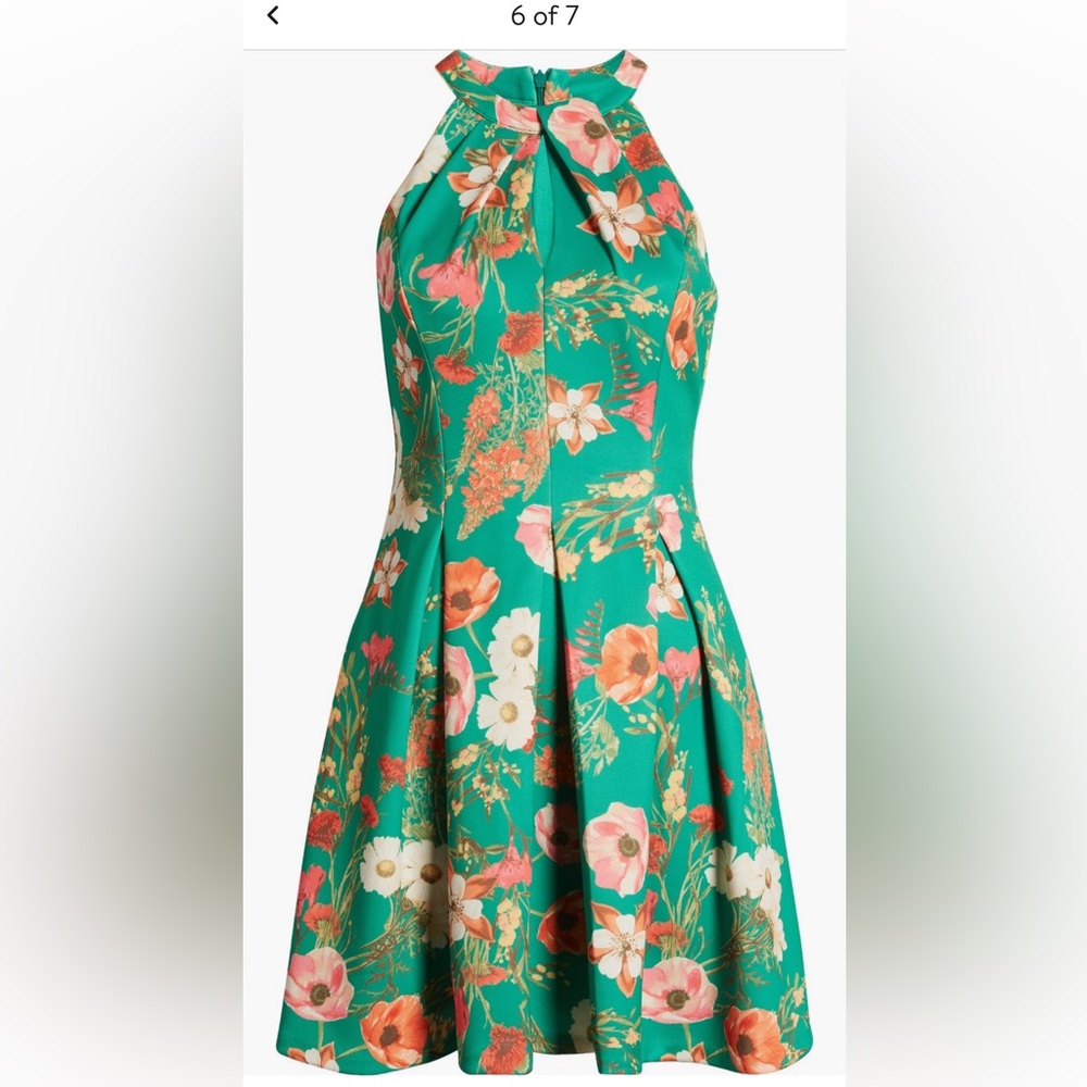 Vince Camuto floral print pleated sleeveless dress